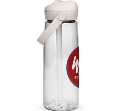 Flip straw water bottle