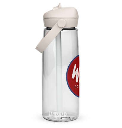 Flip straw water bottle